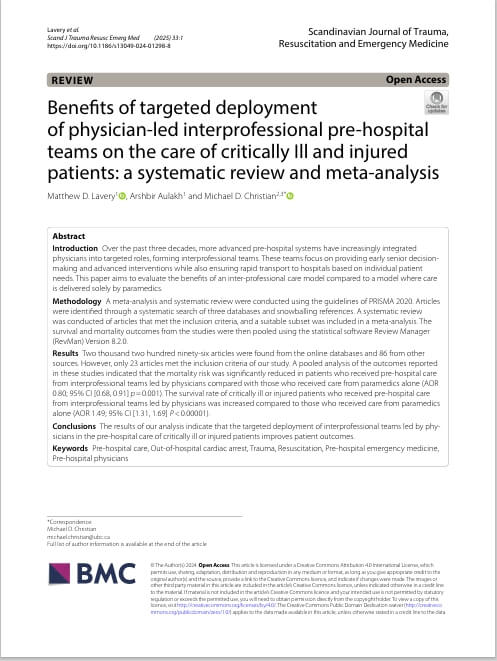 Scandinavian Journal of Trauma, Resuscitation and Emergency Medicine volume 33